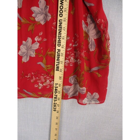 Vince Camuto Womens Red Floral Sleeveless Blouse Top - Medium Size - Picture 5 of 8